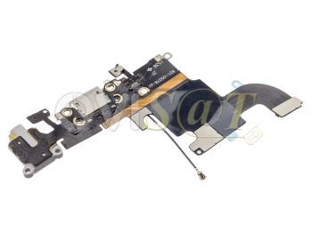 circuito cable flex con conector lightning de carga y accesorios, micrófonos y conector de audio para iPhone 6s, en color plateado / gris claro.